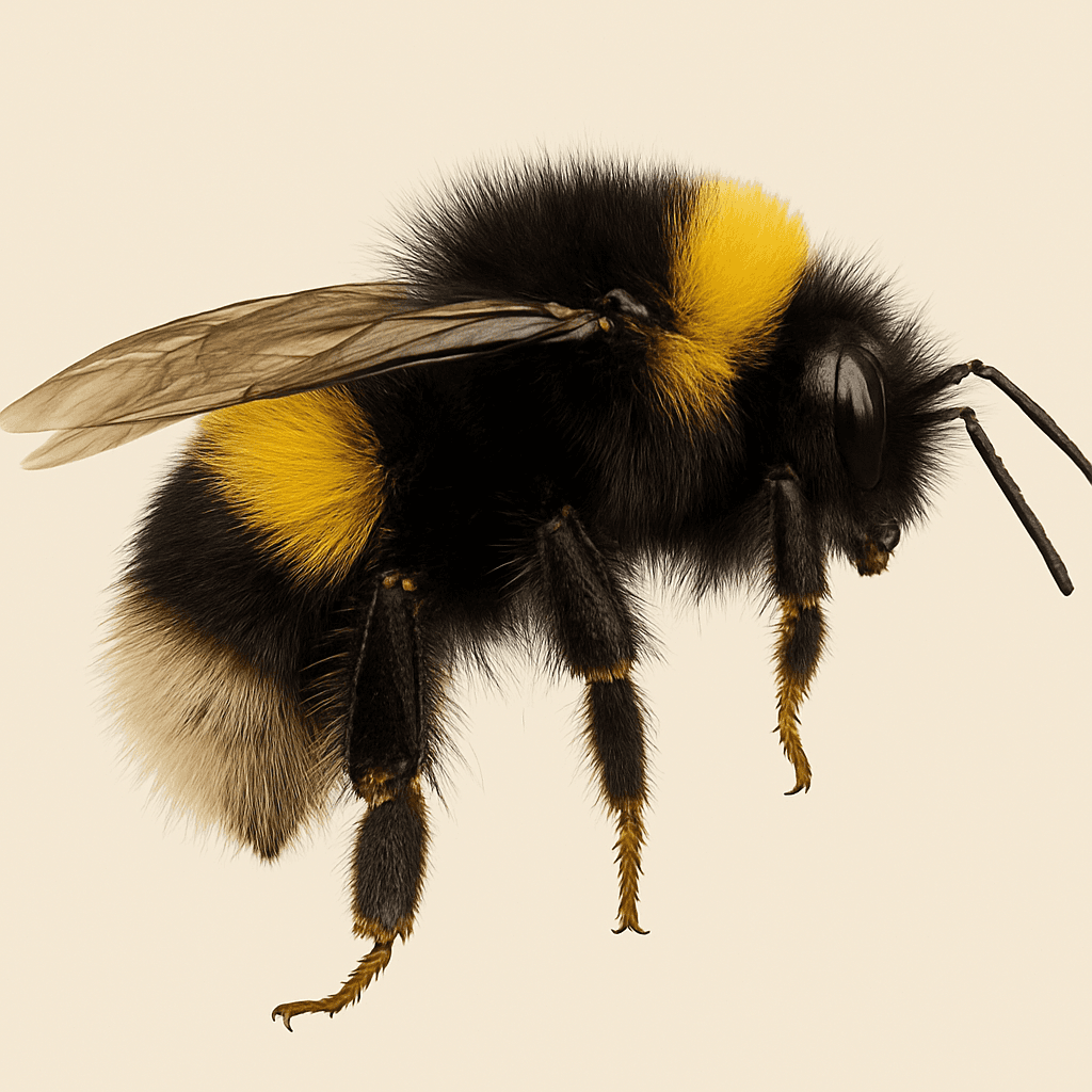 Planche d’identification d’un bourdon de profil sur fond neutre