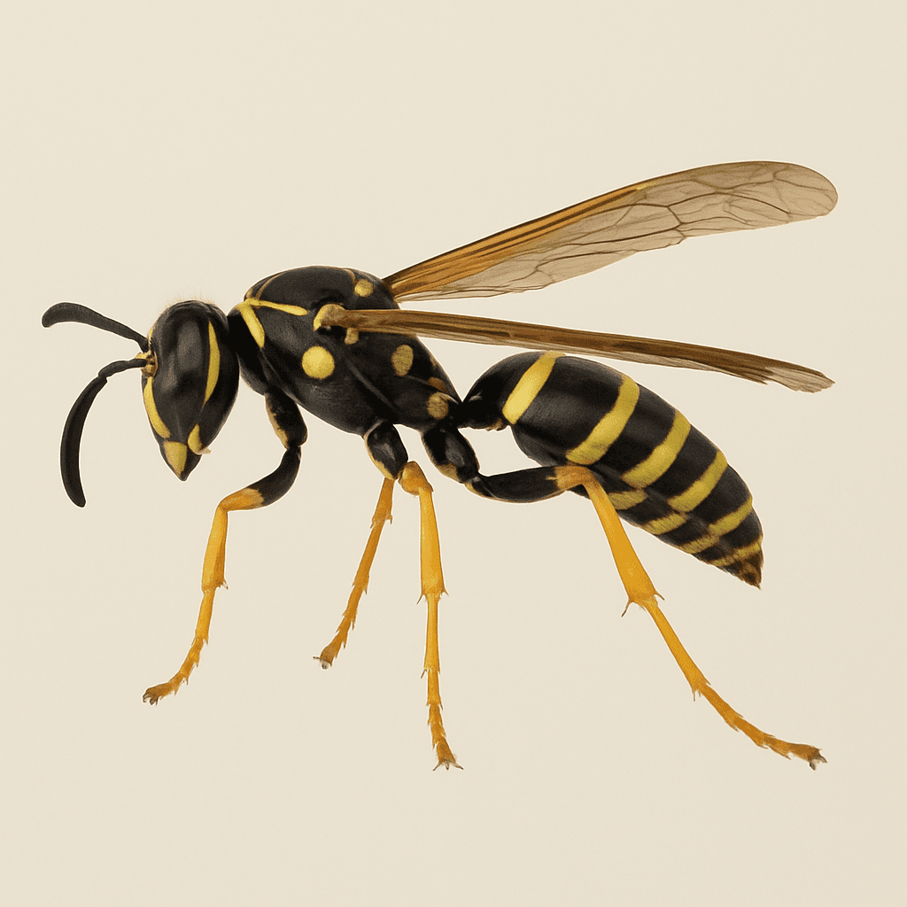 Planche d'identification d'un poliste de profil sur fond neutre