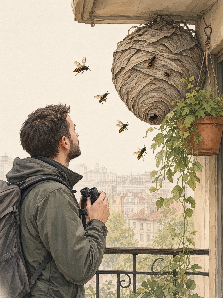 Nid de guêpes sur un balcon ou en appartement : que faire ?