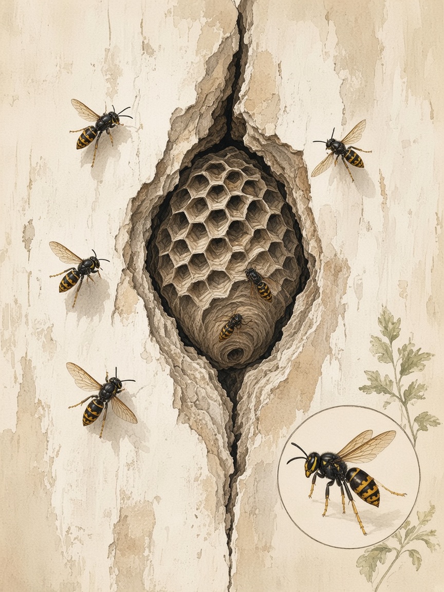 Nid de guêpes dans un mur ou une cloison : que faire ?